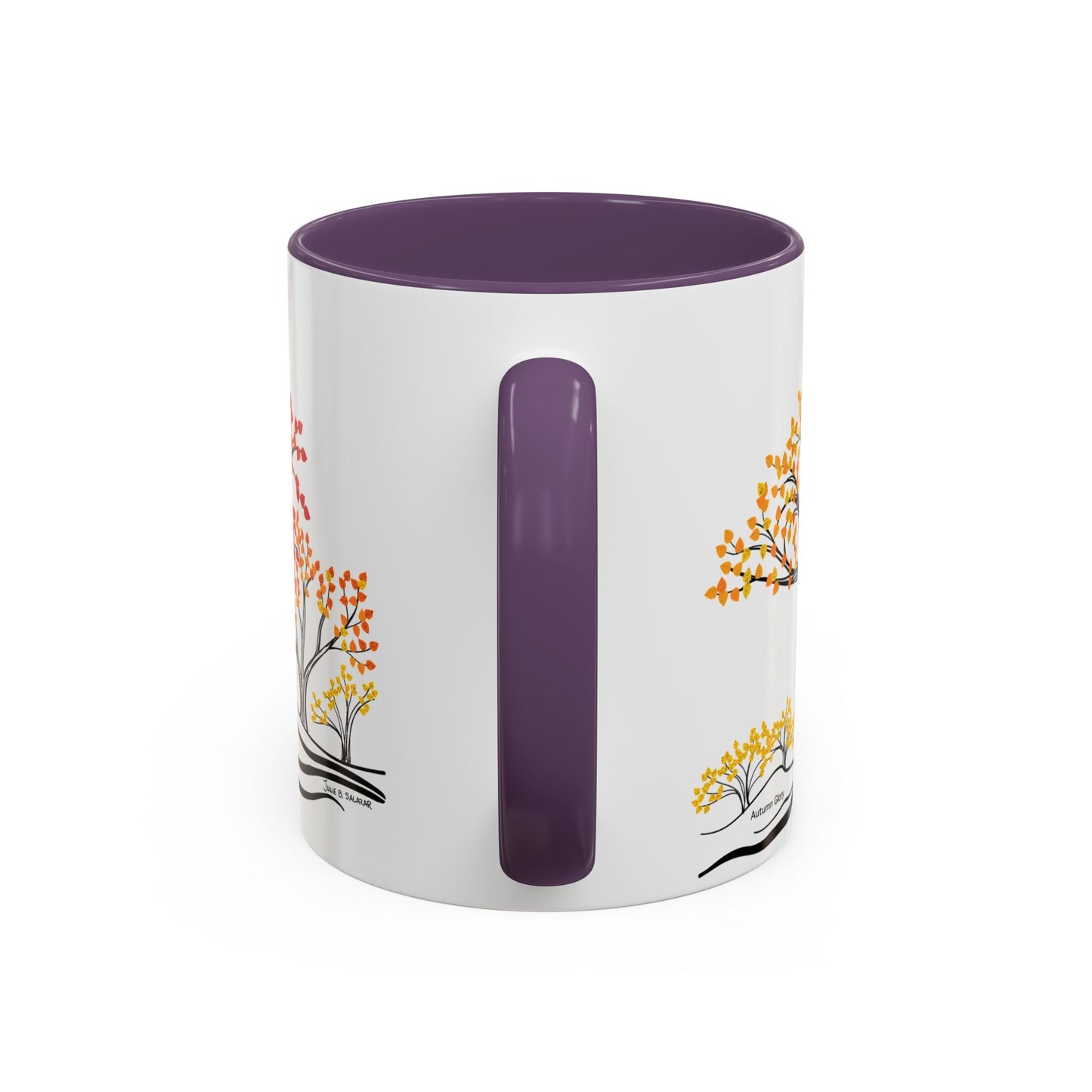 “Autumn Glory”, IMAGINE™ Series, Hand-Drawn Art Print, White Ceramic Accent Mug—3 of 4 Seasons Collection—15 oz or 11 oz