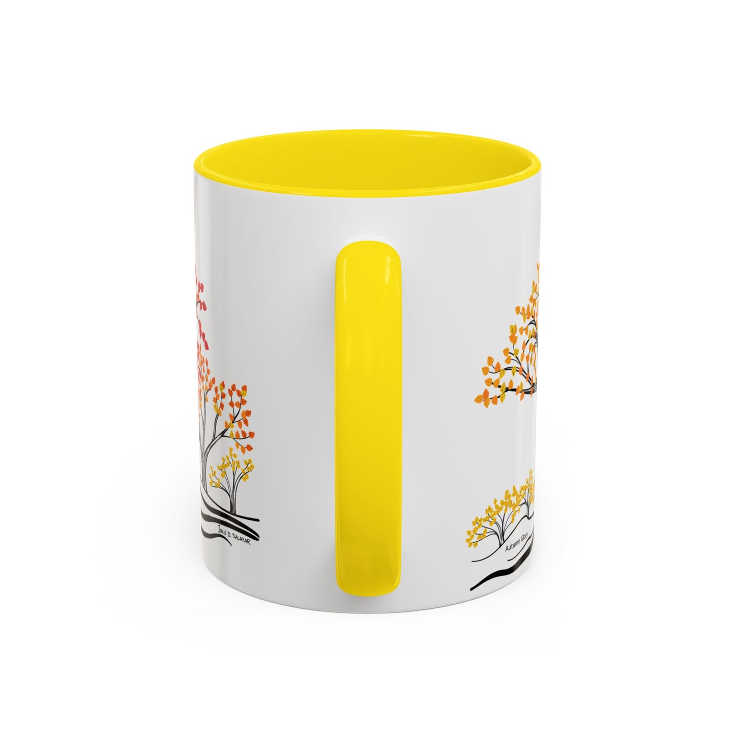 “Autumn Glory”, IMAGINE™ Series, Hand-Drawn Art Print, White Ceramic Accent Mug—3 of 4 Seasons Collection—15 oz or 11 oz
