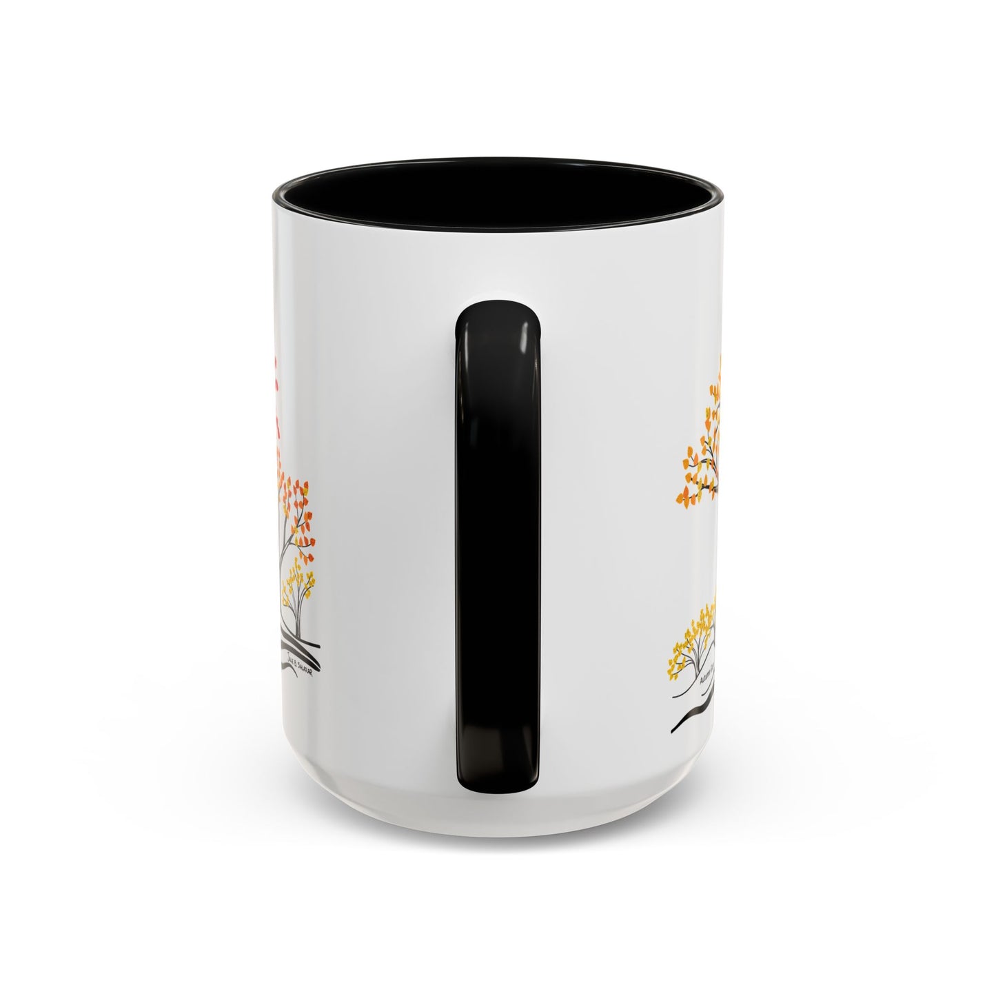 “Autumn Glory”, IMAGINE™ Series, Hand-Drawn Art Print, White Ceramic Accent Mug—3 of 4 Seasons Collection—15 oz or 11 oz
