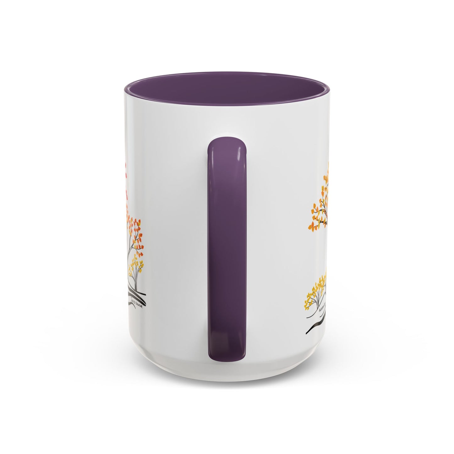 “Autumn Glory”, IMAGINE™ Series, Hand-Drawn Art Print, White Ceramic Accent Mug—3 of 4 Seasons Collection—15 oz or 11 oz