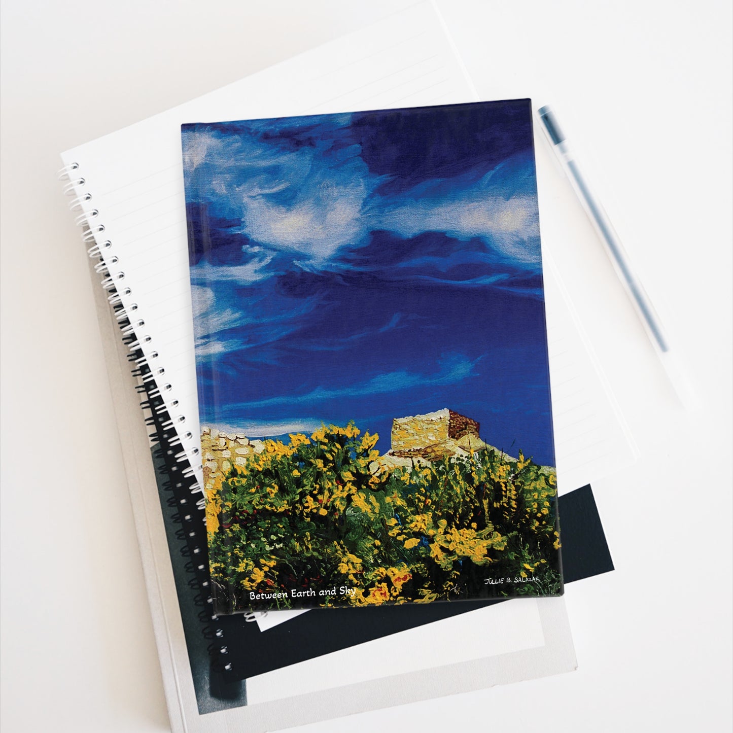 "Between Earth and Sky", Southwest Landscape, Oil on Canvas Art Print, Hardcover Journal—Lined or Blank