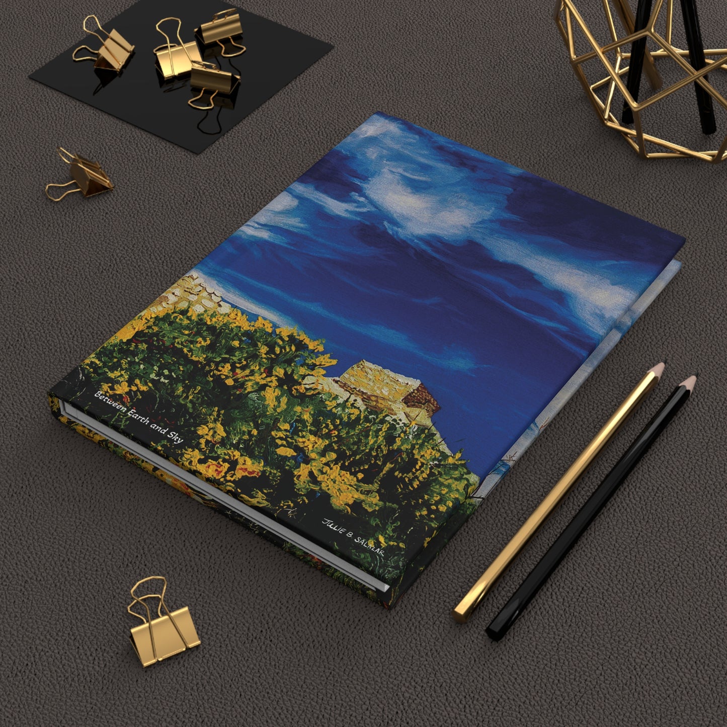 "Between Earth and Sky", Southwest Landscape, Oil on Canvas Art Print, Hardcover Journal—Lined or Blank
