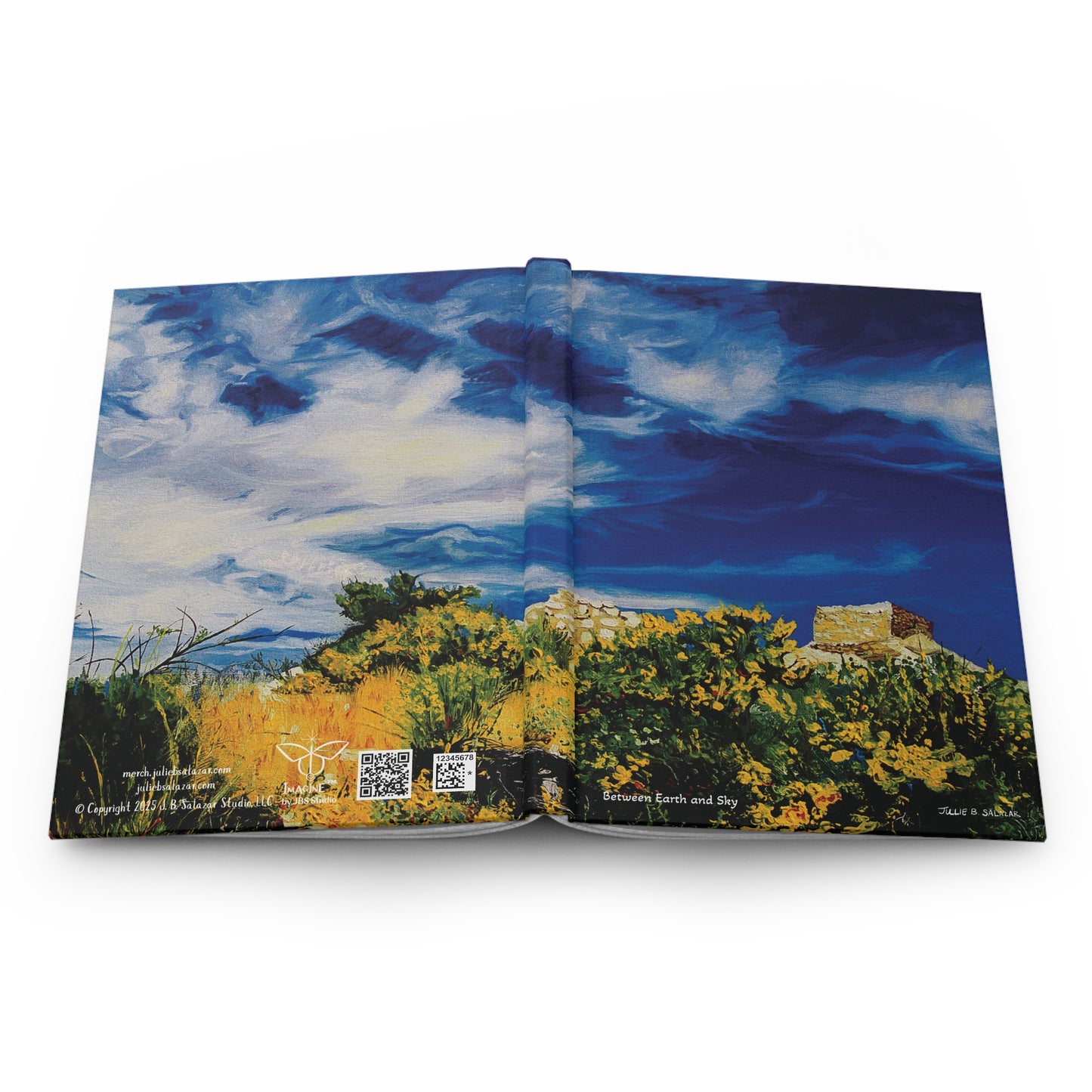 "Between Earth and Sky", Southwest Landscape, Oil on Canvas Art Print, Hardcover Journal—Lined or Blank