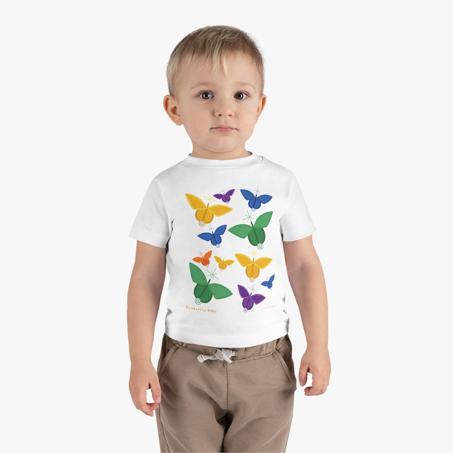 “Butterfly Baby”, IMAGINE™ Series, Hand-Drawn Art Print, Children’s Collection, Rabbit Skins Brand Infant Cotton Jersey Tee , 4 Sizes — 6M, 12M, 18M, 24M