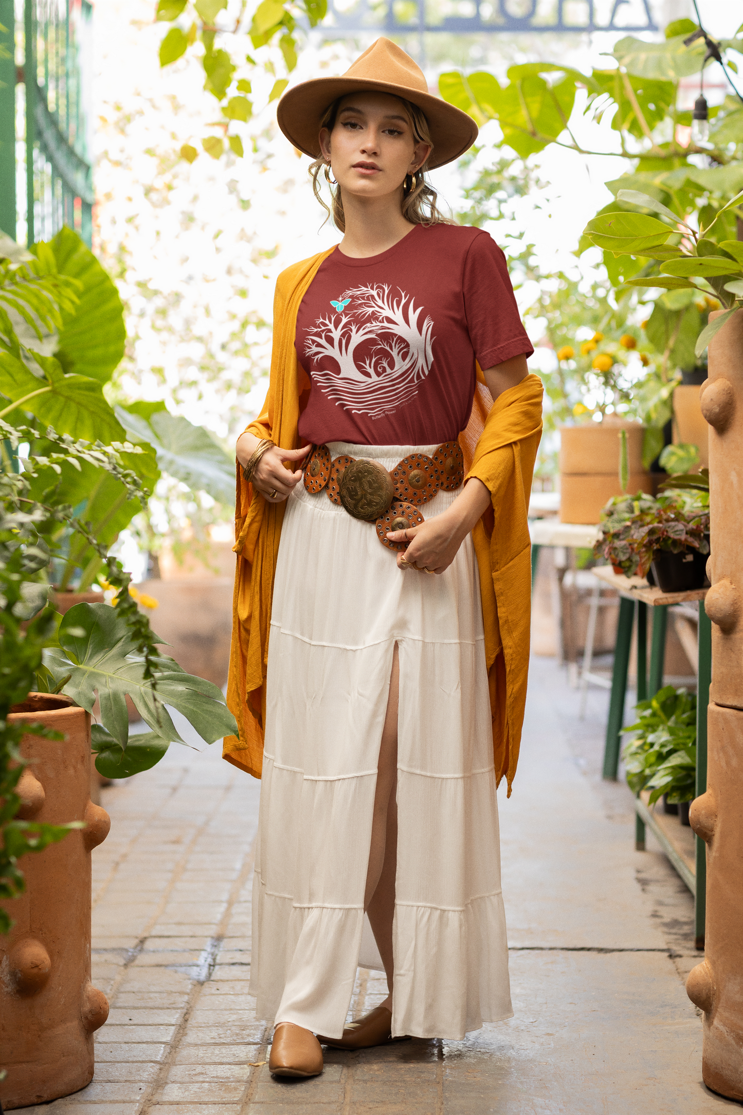 "Butterfly Power",  IMAGINE™ Series, Hand-Drawn Art Print, Bella+Canvas 3001 Unisex Jersey Short Sleeve Tee