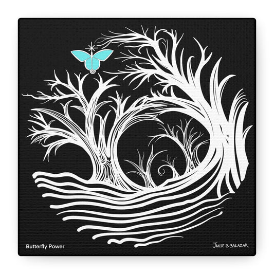 “Butterfly Power”, IMAGINE™ Series, Hand-Drawn Art Print, Wall Art Collection, Stretched Canvas , 6 x 6 inches, 20 x 20 inches, 36 x 36 inches, plus 7 More Sizes