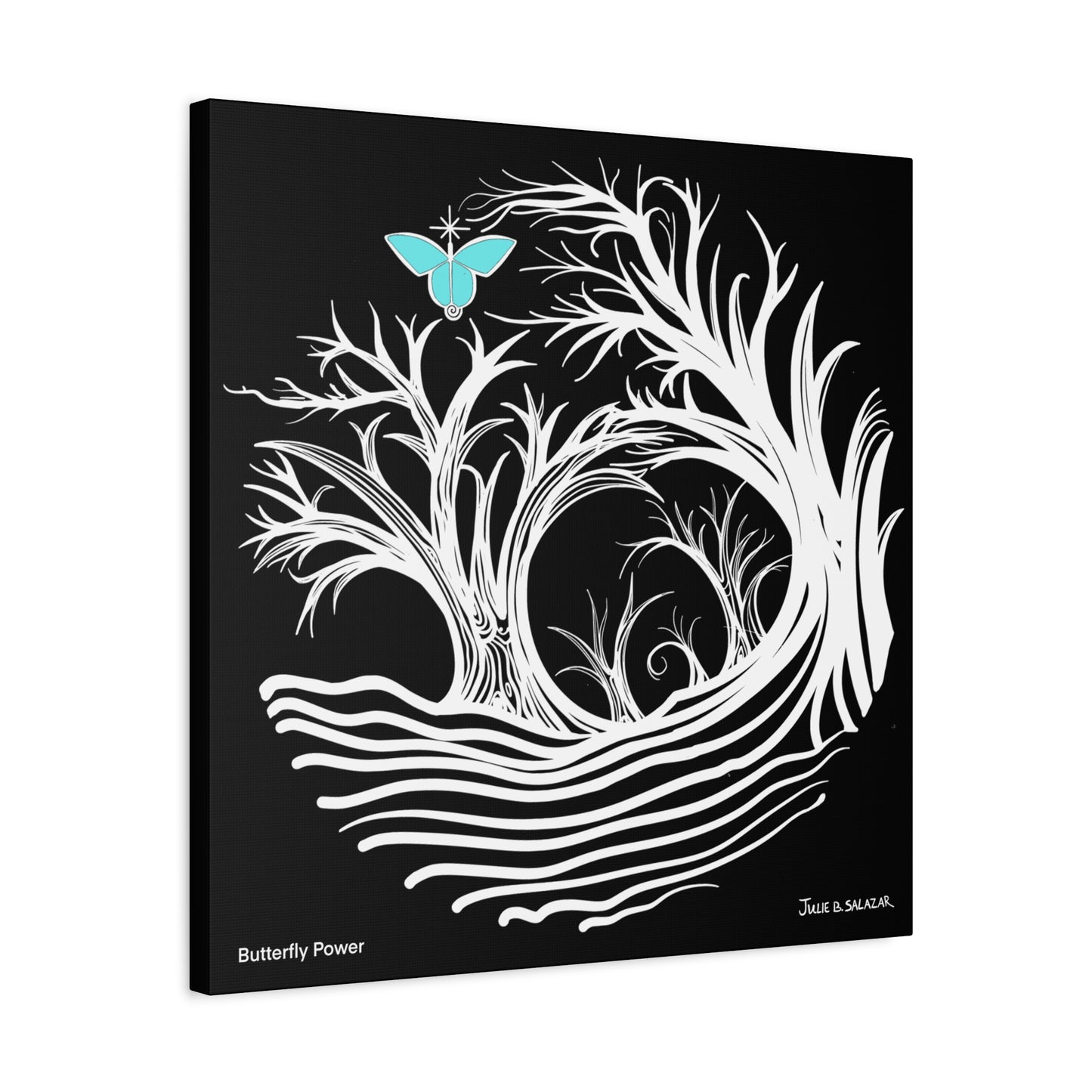 “Butterfly Power”, IMAGINE™ Series, Hand-Drawn Art Print, Wall Art Collection, Stretched Canvas , 6 x 6 inches, 20 x 20 inches, 36 x 36 inches, plus 7 More Sizes