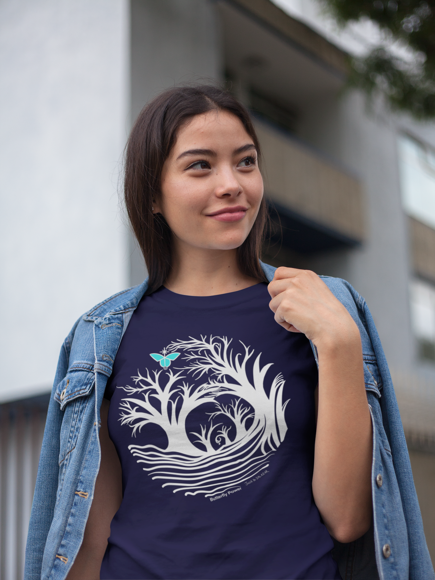 "Butterfly Power",  IMAGINE™ Series, Hand-Drawn Art Print, Bella+Canvas 3001 Unisex Jersey Short Sleeve Tee