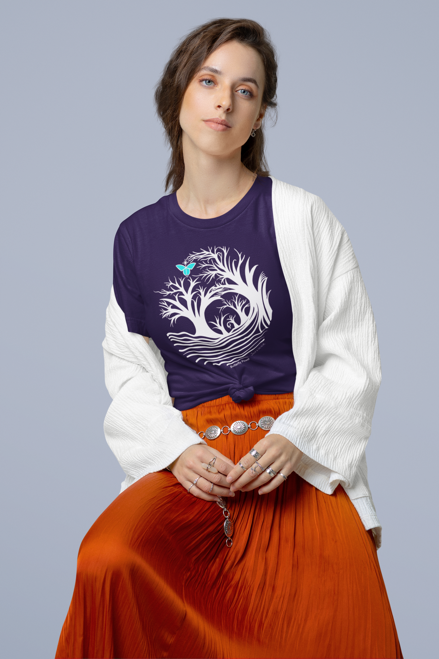 "Butterfly Power",  IMAGINE™ Series, Hand-Drawn Art Print, Bella+Canvas 3001 Unisex Jersey Short Sleeve Tee