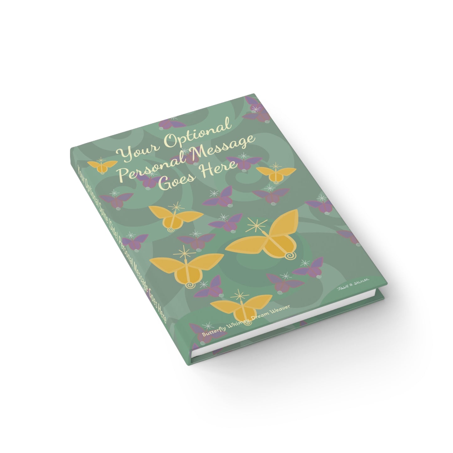 “Butterfly Whimsy, Dream Weaver”, IMAGINE™ Series Hand-Drawn Art Print, Hardcover Journal—Option to Personalize—Lined or Blank