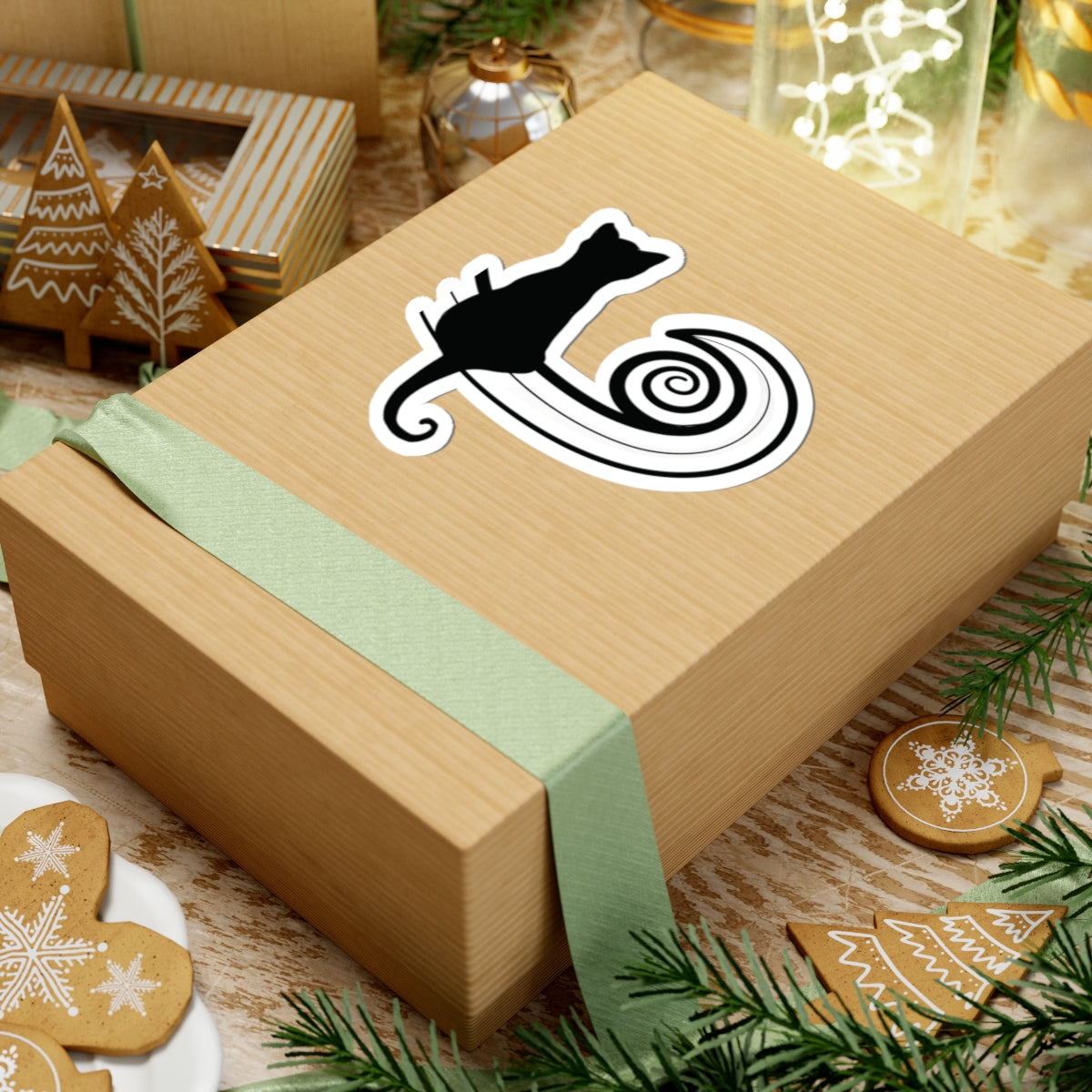 “Cosmic Wave”, IMAGINE™ Series, Hand-Drawn Art Print, Kiss-Cut Stickers, Stellar Kitty Cat Collection, 2, 3, 4, 6, inch