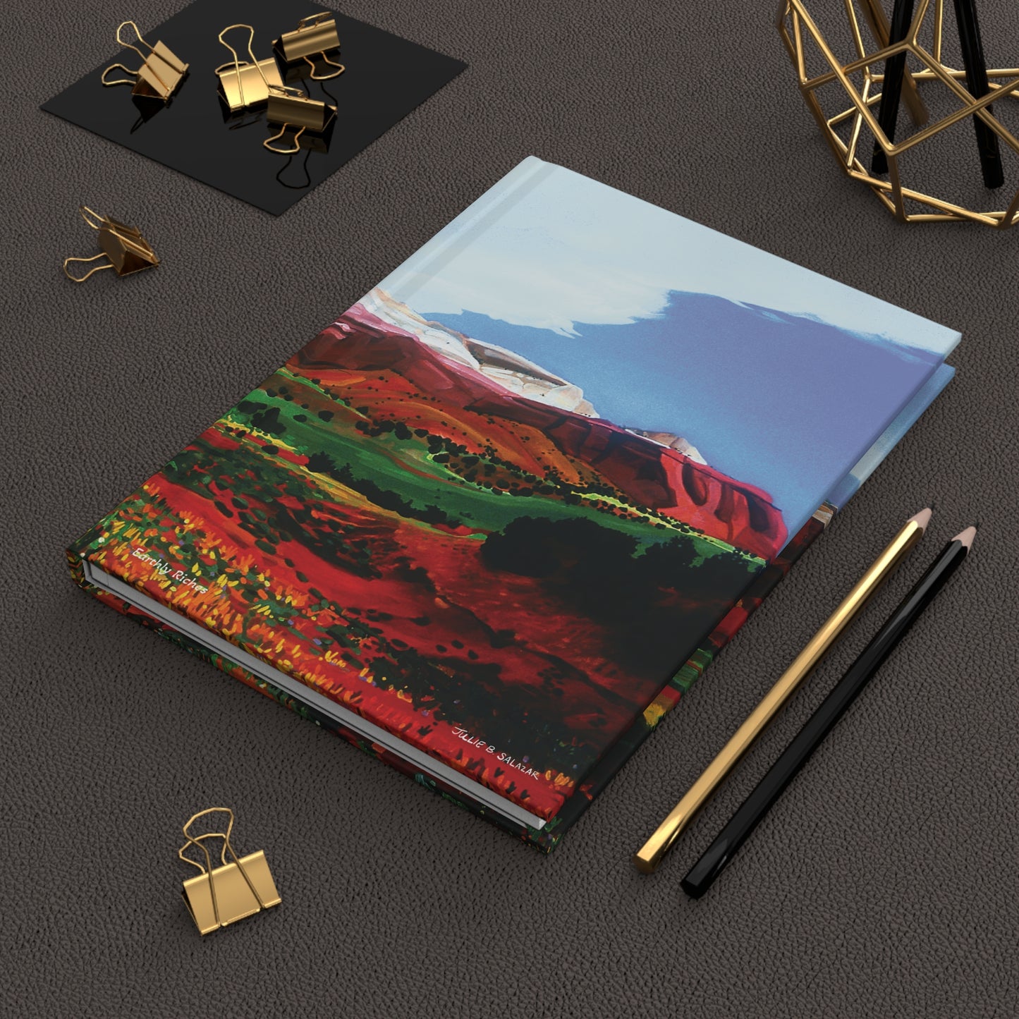 "Earthly Riches", Southwest Landscape, Oil on Canvas Art Print, Hardcover Journal—Lined or Blank