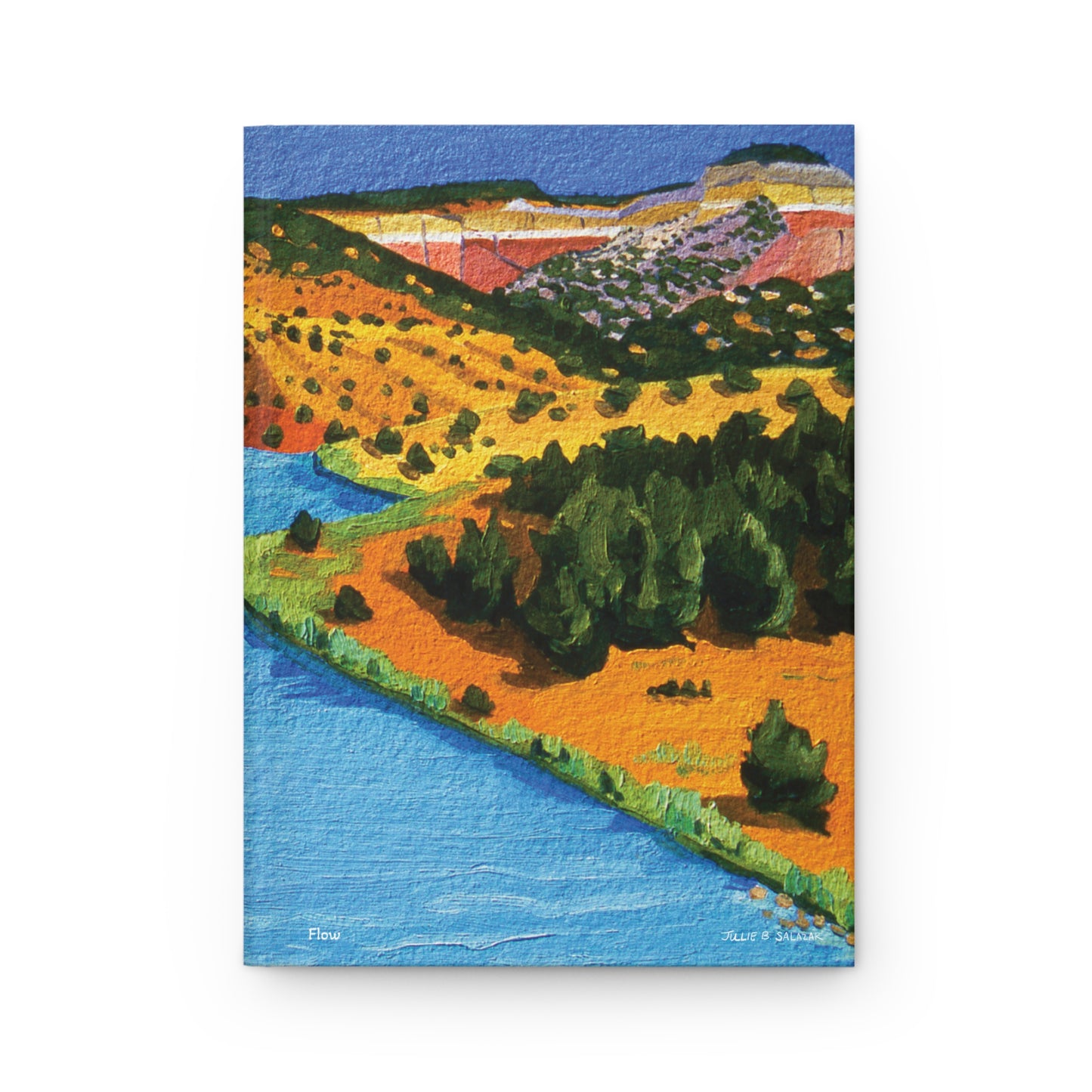 "Flow", Southwest Landscape, Oil on Paper Art Print, Hardcover Journal—Lined or Blank