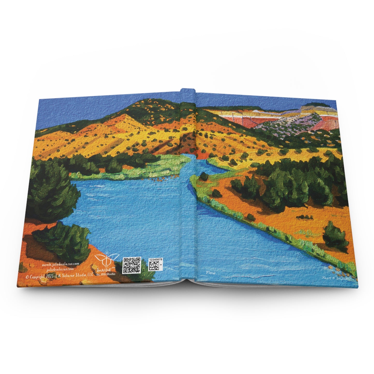 "Flow", Southwest Landscape, Oil on Paper Art Print, Hardcover Journal—Lined or Blank
