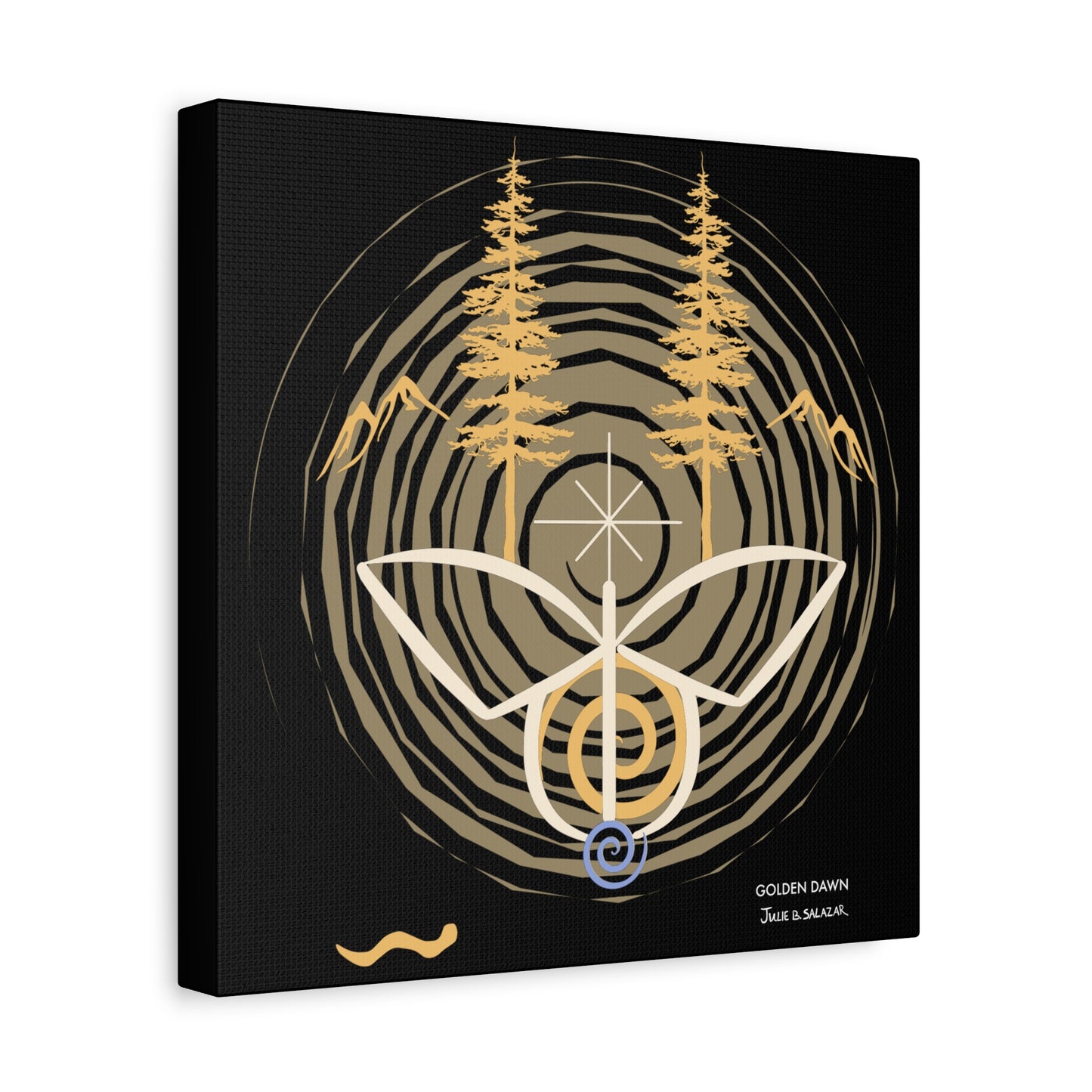 “Golden Dawn”, IMAGINE™ Series, Hand-Drawn Art Print, Wall Art Collection, Stretched Canvas , 6 x 6 inches, 20 x 20 inches, 36 x 36 inches, plus 7 More Sizes