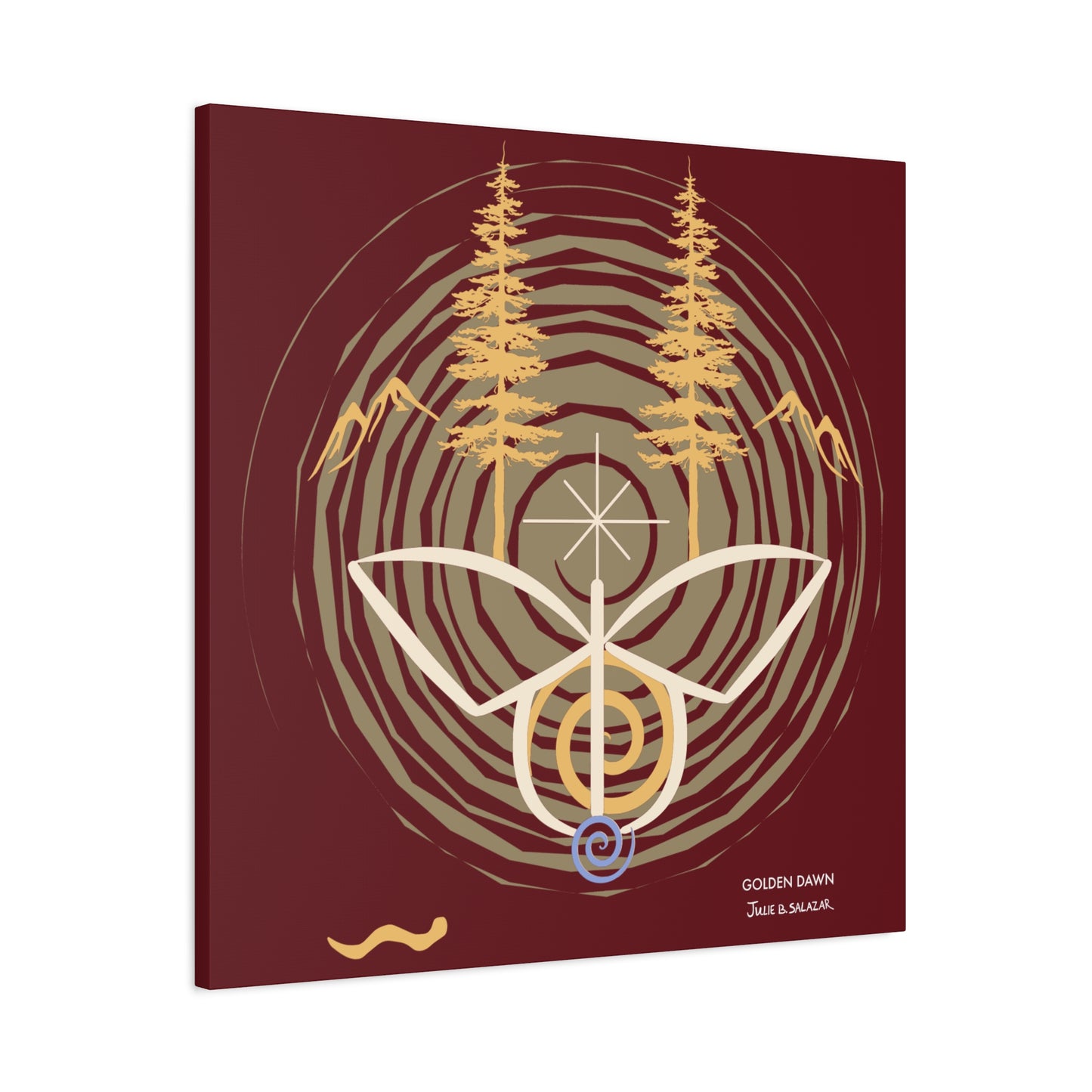 “Golden Dawn”, IMAGINE™ Series, Hand-Drawn Art Print, Wall Art Collection, Stretched Canvas , 6 x 6 inches, 20 x 20 inches, 36 x 36 inches, plus 7 More Sizes