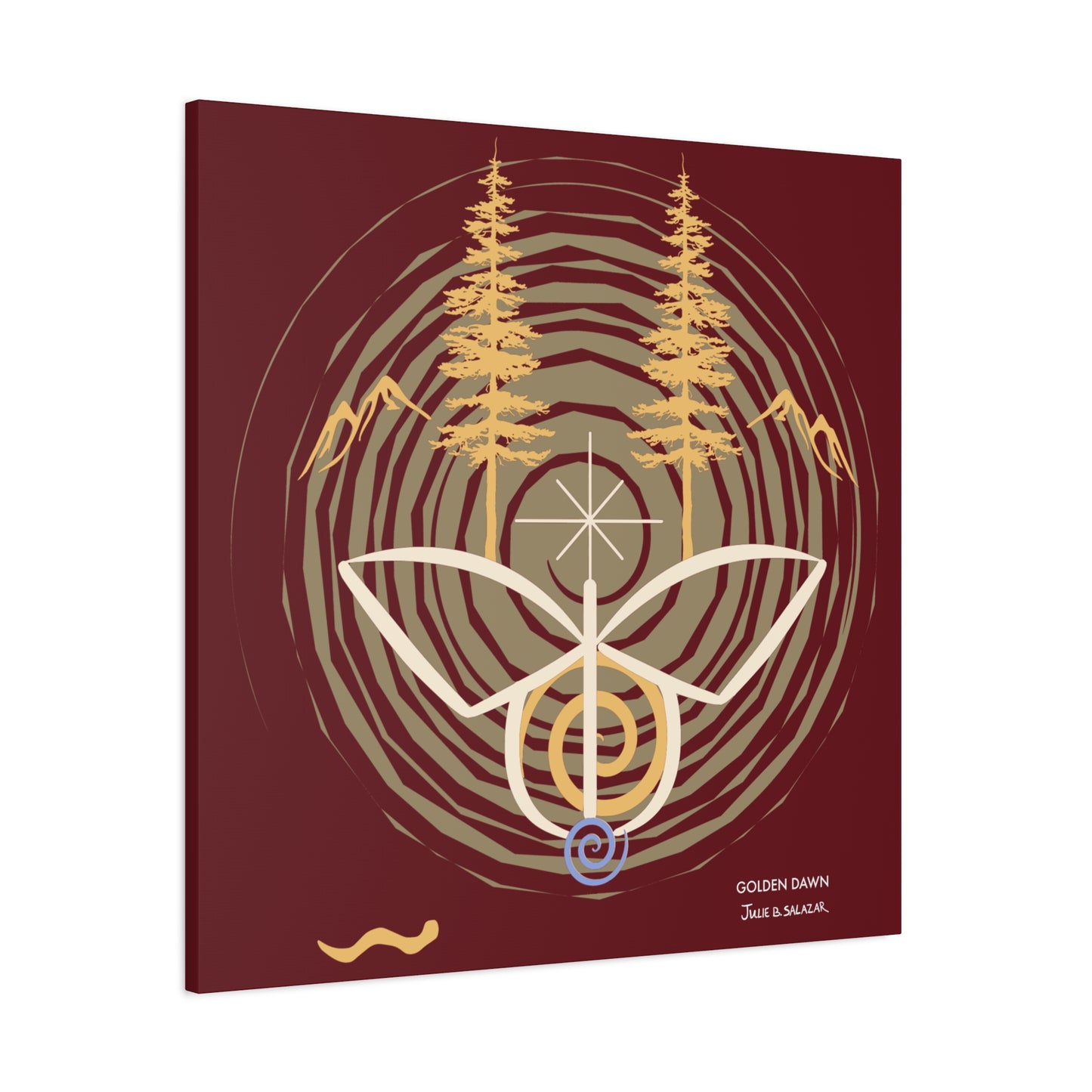 “Golden Dawn”, IMAGINE™ Series, Hand-Drawn Art Print, Wall Art Collection, Stretched Canvas , 6 x 6 inches, 20 x 20 inches, 36 x 36 inches, plus 7 More Sizes