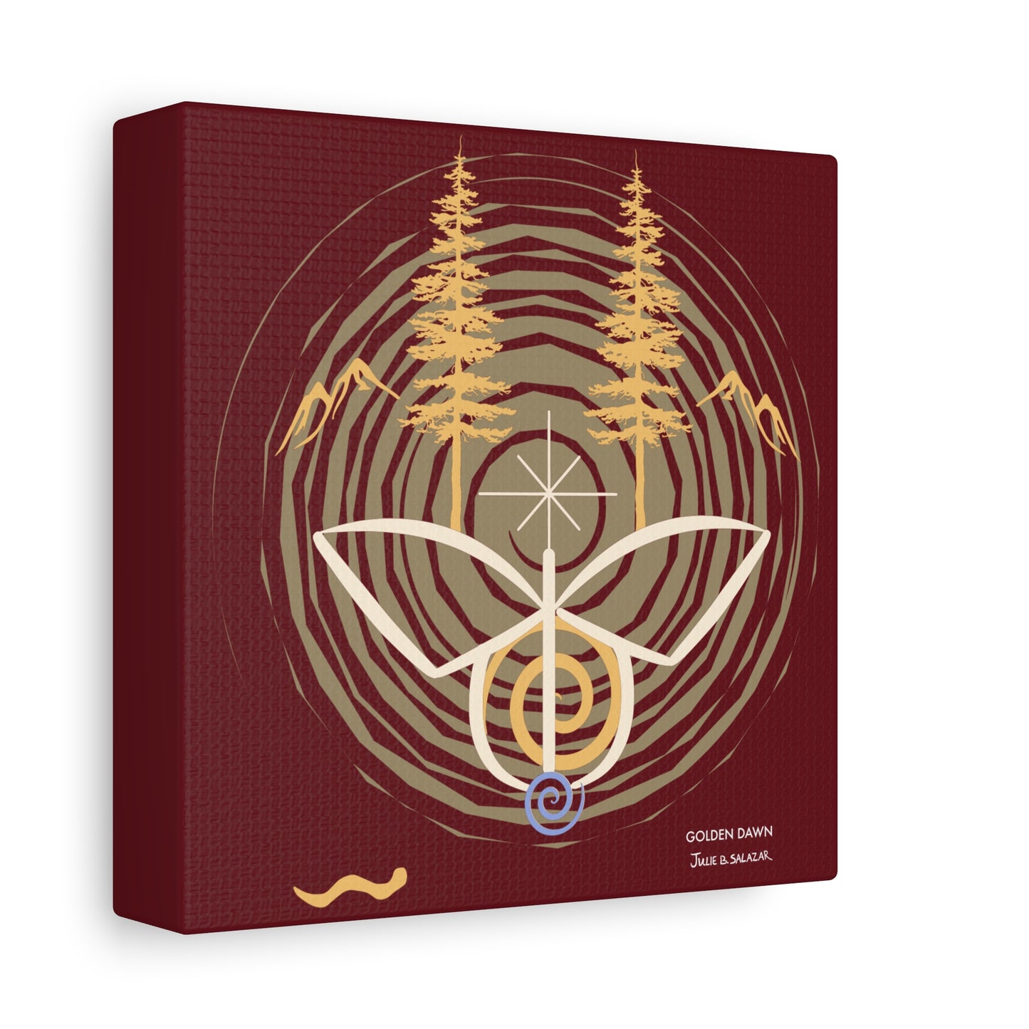 “Golden Dawn”, IMAGINE™ Series, Hand-Drawn Art Print, Wall Art Collection, Stretched Canvas , 6 x 6 inches, 20 x 20 inches, 36 x 36 inches, plus 7 More Sizes
