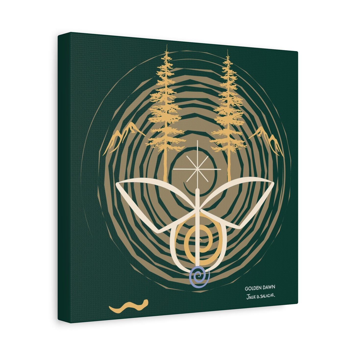 “Golden Dawn”, IMAGINE™ Series, Hand-Drawn Art Print, Wall Art Collection, Stretched Canvas , 6 x 6 inches, 20 x 20 inches, 36 x 36 inches, plus 7 More Sizes