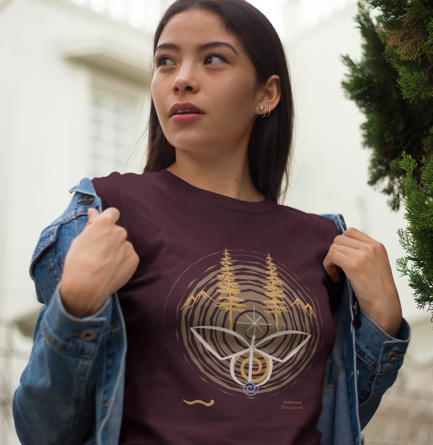 "Golden Dawn", IMAGINE™ Series, Hand-Drawn Art Print, Bella+Canvas 3001 Unisex Jersey Short Sleeve Tee