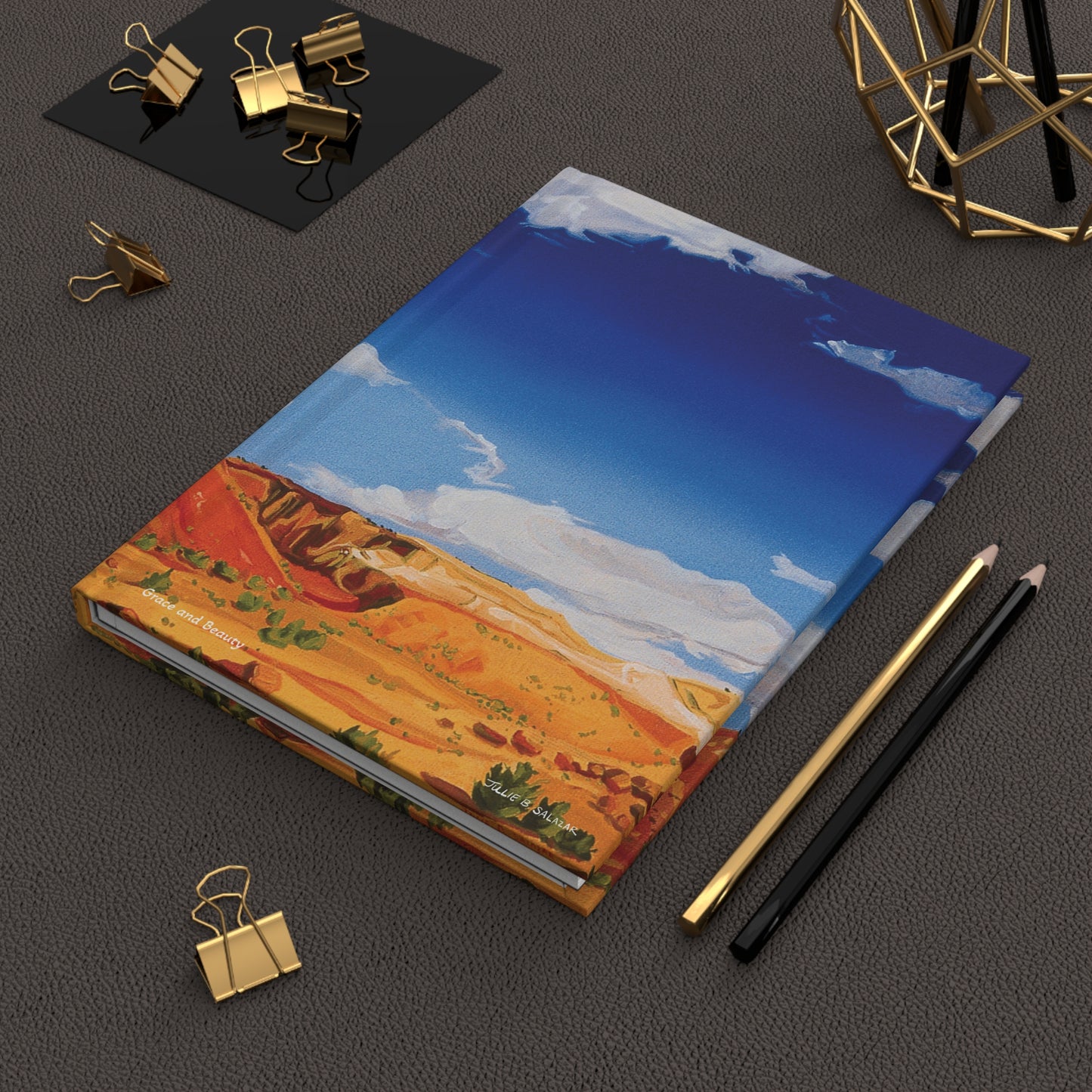 "Grace and Beauty", Southwest Landscape, Oil on Canvas Art Print, Hardcover Journal—Lined or Blank