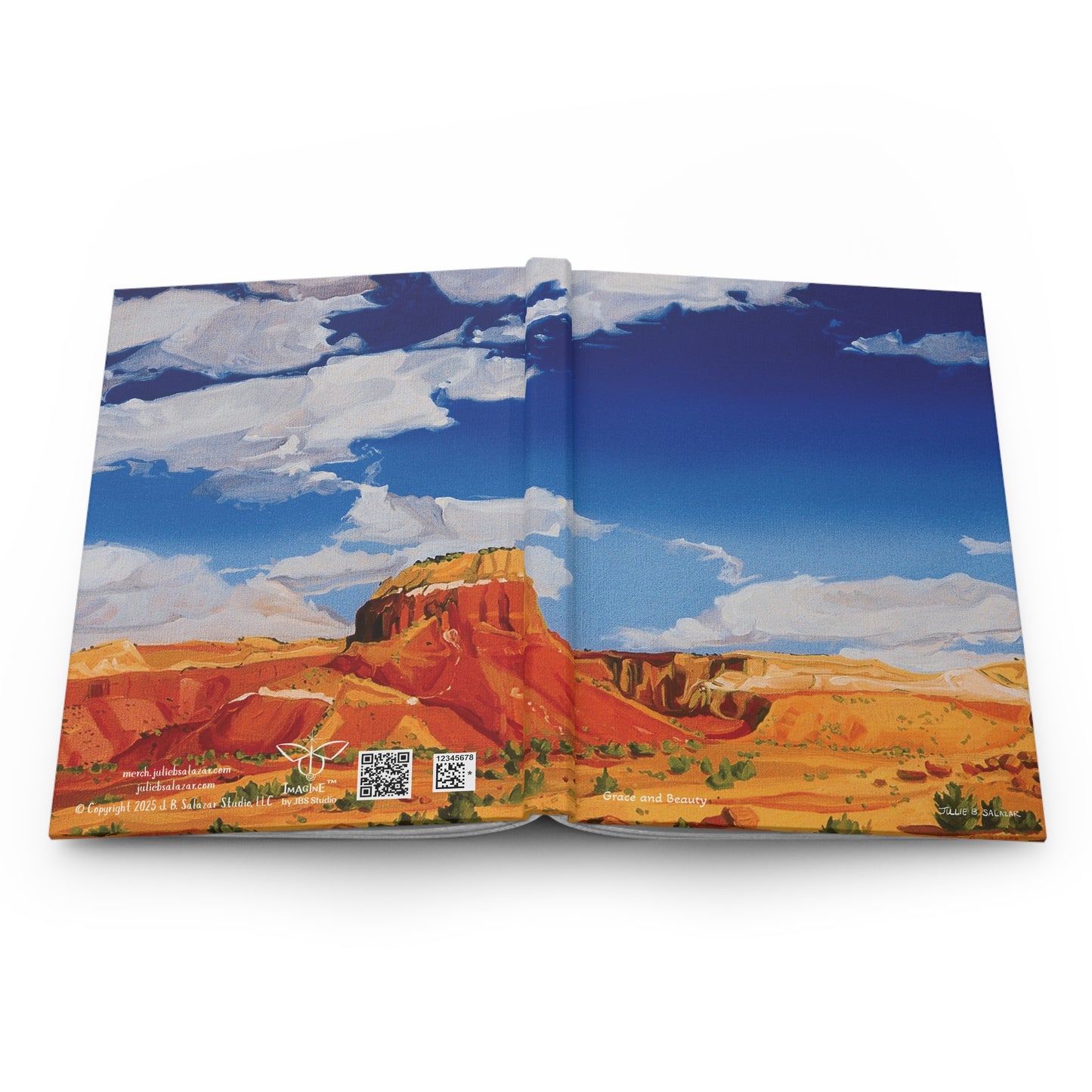 "Grace and Beauty", Southwest Landscape, Oil on Canvas Art Print, Hardcover Journal—Lined or Blank