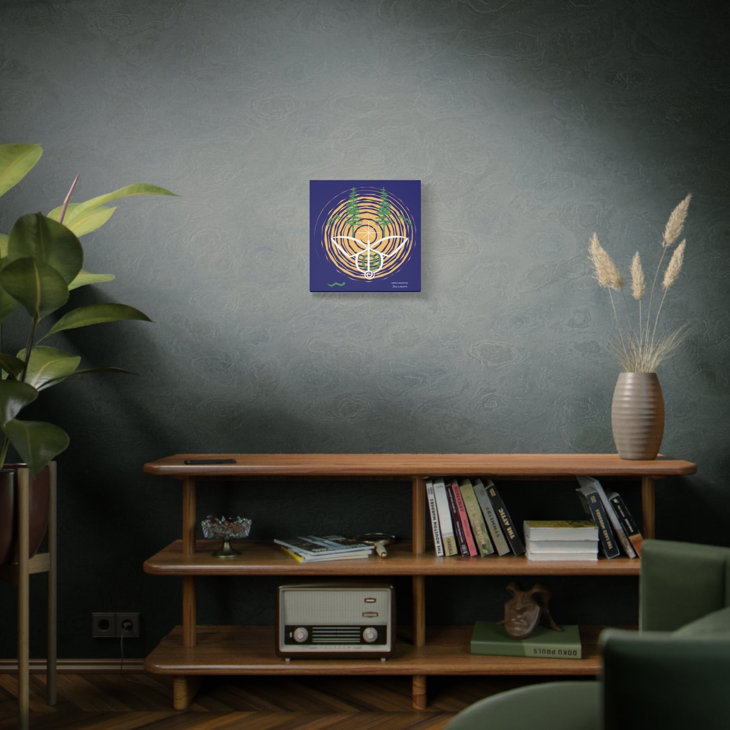 “Green Awakening”, IMAGINE™ Series, Hand-Drawn Art Print, Wall Art Collection, Stretched Canvas , 6 x 6 inches, 20 x 20 inches, 36 x 36 inches, plus 7 More Sizes
