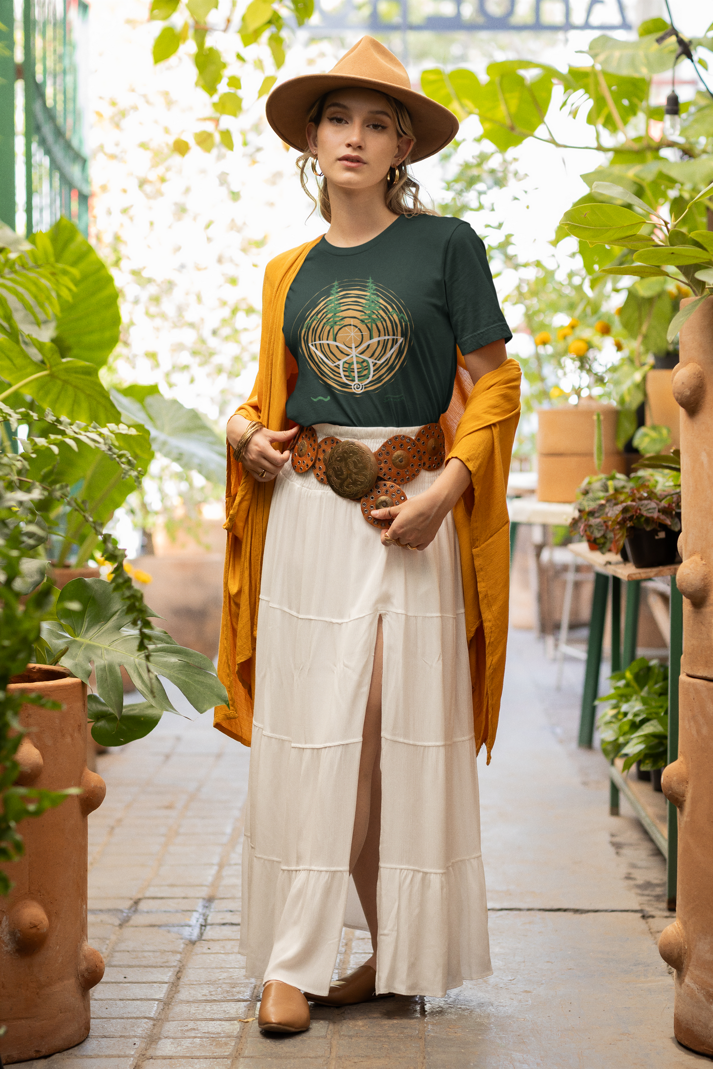 "Green Awakening", IMAGINE™ Series, Hand-Drawn Art Print, Bella+Canvas 3001 Unisex Jersey Short Sleeve Tee