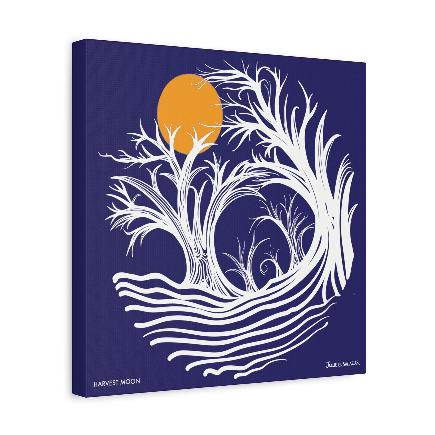 “Harvest Moon”, IMAGINE™ Series, Hand-Drawn Art Print, Wall Art Collection, Stretched Canvas , 6 x 6 inches, 20 x 20 inches, 36 x 36 inches, plus 7 More Sizes