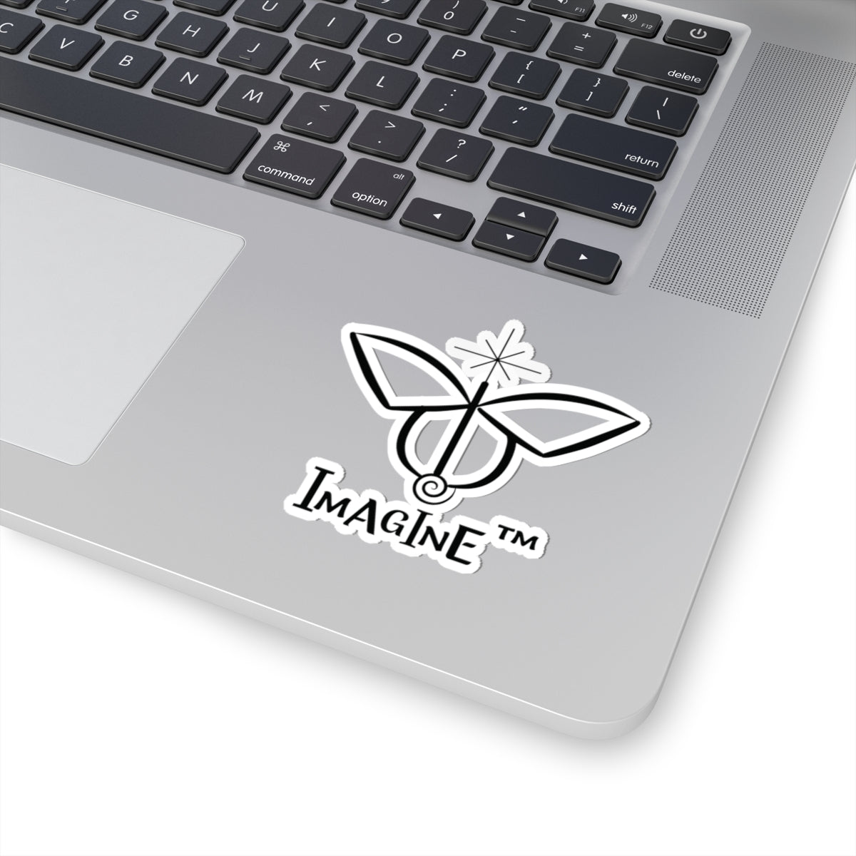 “Imagine, Imagine, Imagine”, IMAGINE™ Series, Butterfly Logo, Hand-Drawn Art Print, Kiss-Cut Stickers, 9 Colors, 2, 3, 4, 6, inch