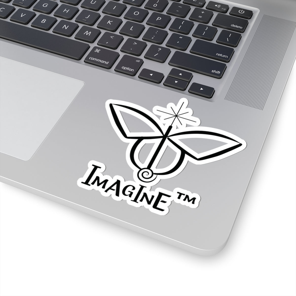 “Imagine, Imagine, Imagine”, IMAGINE™ Series, Butterfly Logo, Hand-Drawn Art Print, Kiss-Cut Stickers, 9 Colors, 2, 3, 4, 6, inch