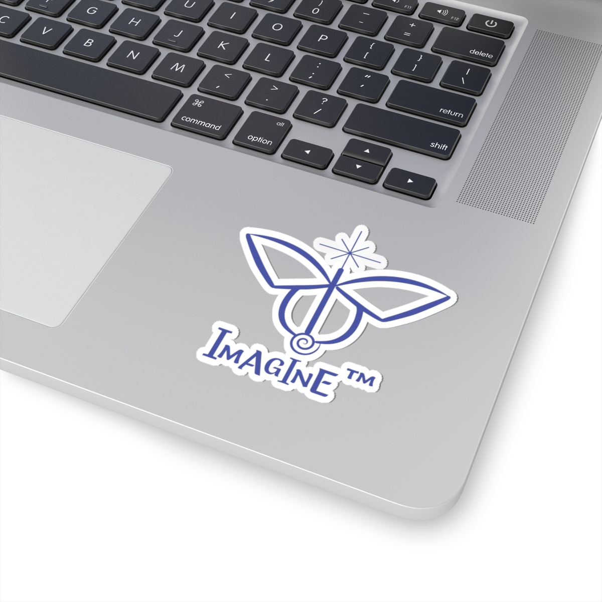 “Imagine, Imagine, Imagine”, IMAGINE™ Series, Butterfly Logo, Hand-Drawn Art Print, Kiss-Cut Stickers, 9 Colors, 2, 3, 4, 6, inch