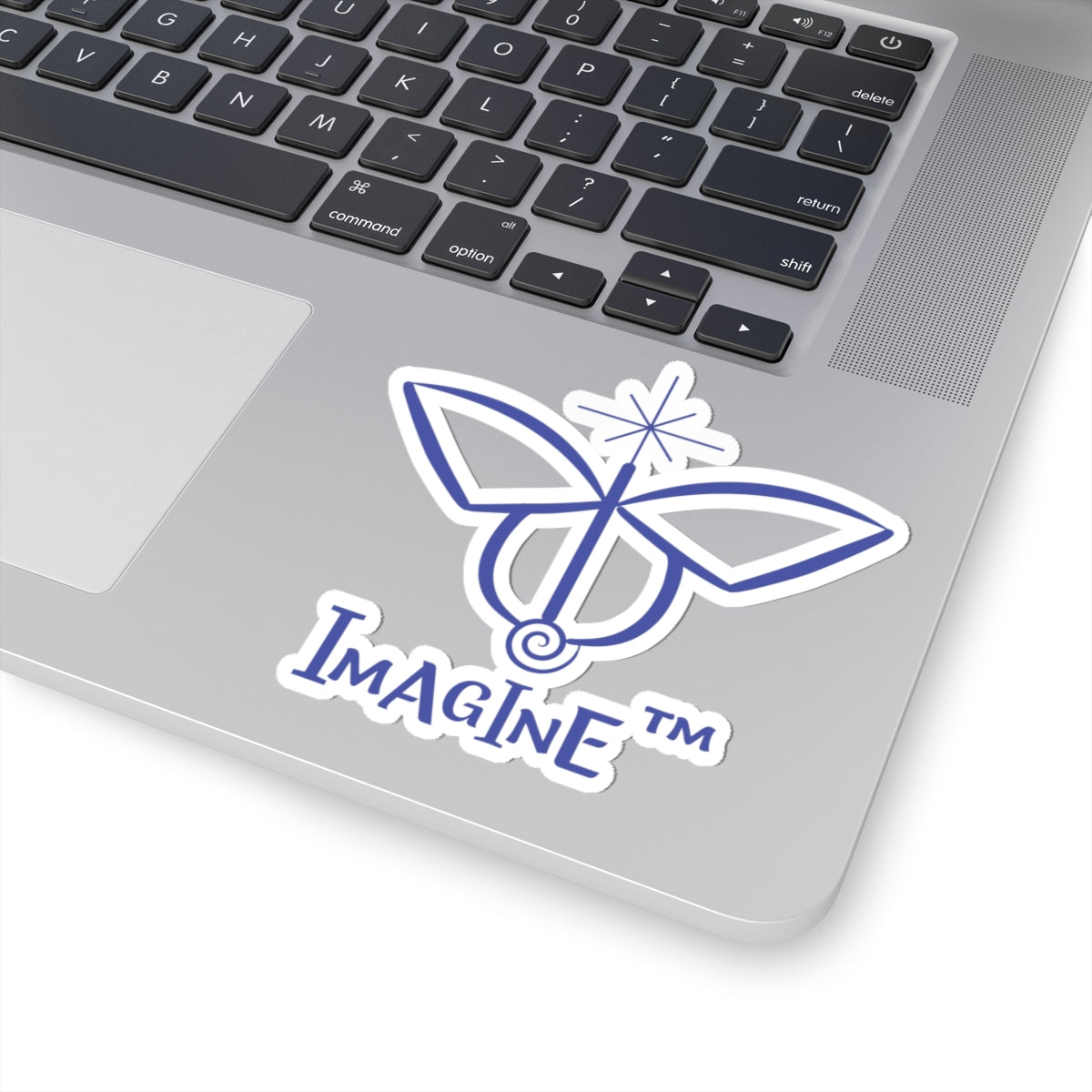 “Imagine, Imagine, Imagine”, IMAGINE™ Series, Butterfly Logo, Hand-Drawn Art Print, Kiss-Cut Stickers, 9 Colors, 2, 3, 4, 6, inch
