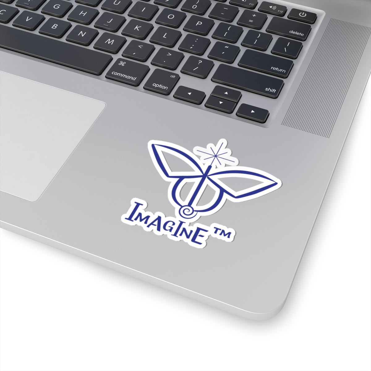 “Imagine, Imagine, Imagine”, IMAGINE™ Series, Butterfly Logo, Hand-Drawn Art Print, Kiss-Cut Stickers, 9 Colors, 2, 3, 4, 6, inch