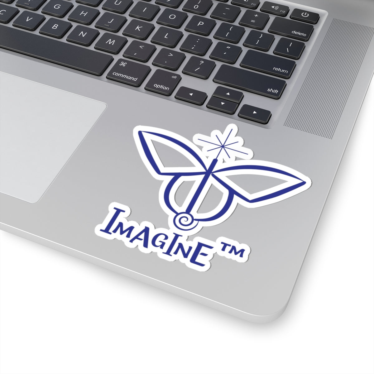“Imagine, Imagine, Imagine”, IMAGINE™ Series, Butterfly Logo, Hand-Drawn Art Print, Kiss-Cut Stickers, 9 Colors, 2, 3, 4, 6, inch