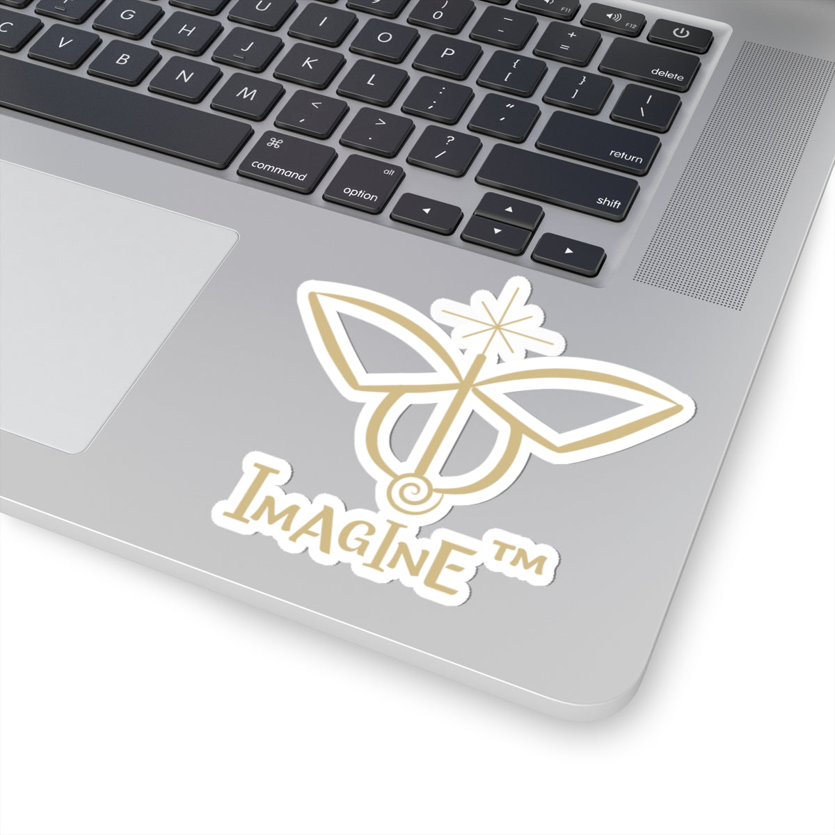 “Imagine, Imagine, Imagine”, IMAGINE™ Series, Butterfly Logo, Hand-Drawn Art Print, Kiss-Cut Stickers, 9 Colors, 2, 3, 4, 6, inch