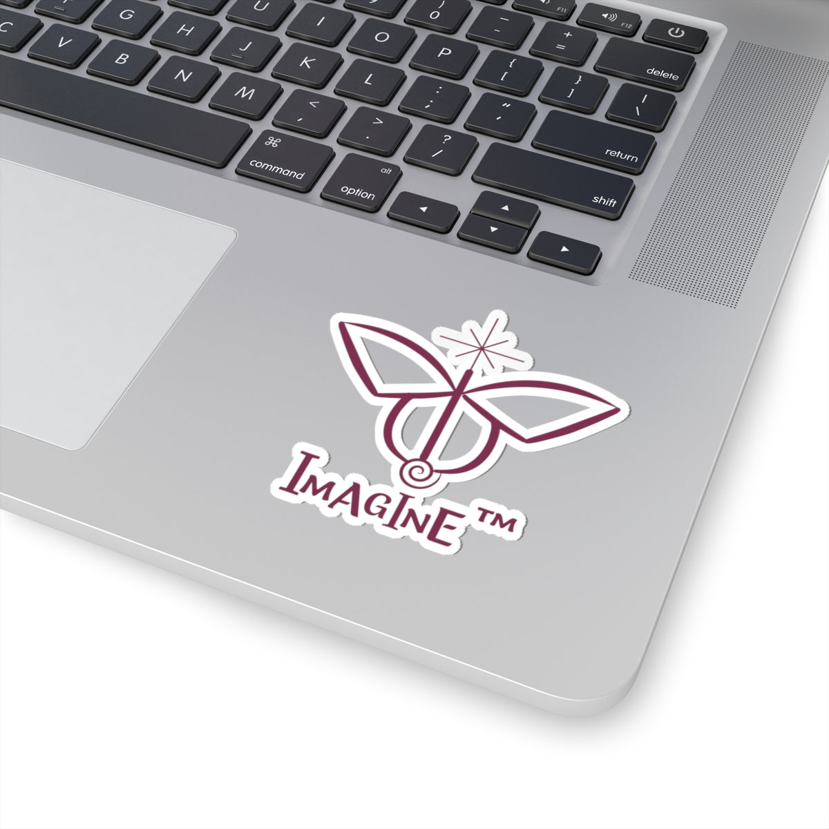 “Imagine, Imagine, Imagine”, IMAGINE™ Series, Butterfly Logo, Hand-Drawn Art Print, Kiss-Cut Stickers, 9 Colors, 2, 3, 4, 6, inch