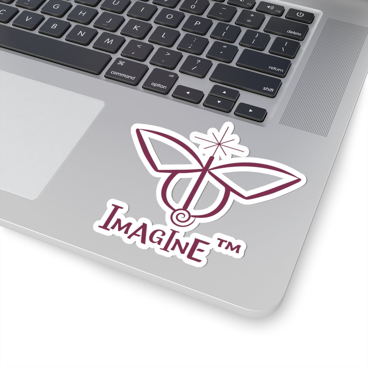 “Imagine, Imagine, Imagine”, IMAGINE™ Series, Butterfly Logo, Hand-Drawn Art Print, Kiss-Cut Stickers, 9 Colors, 2, 3, 4, 6, inch