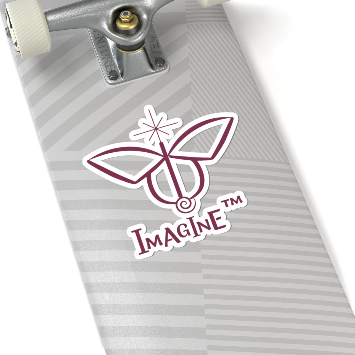“Imagine, Imagine, Imagine”, IMAGINE™ Series, Butterfly Logo, Hand-Drawn Art Print, Kiss-Cut Stickers, 9 Colors, 2, 3, 4, 6, inch