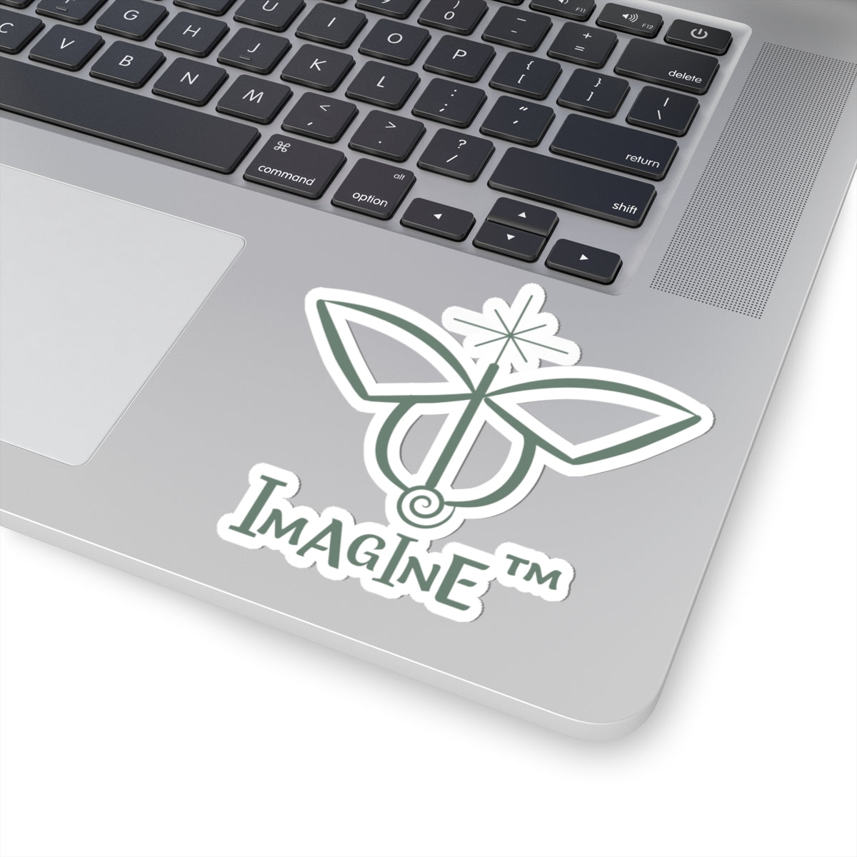 “Imagine, Imagine, Imagine”, IMAGINE™ Series, Butterfly Logo, Hand-Drawn Art Print, Kiss-Cut Stickers, 9 Colors, 2, 3, 4, 6, inch