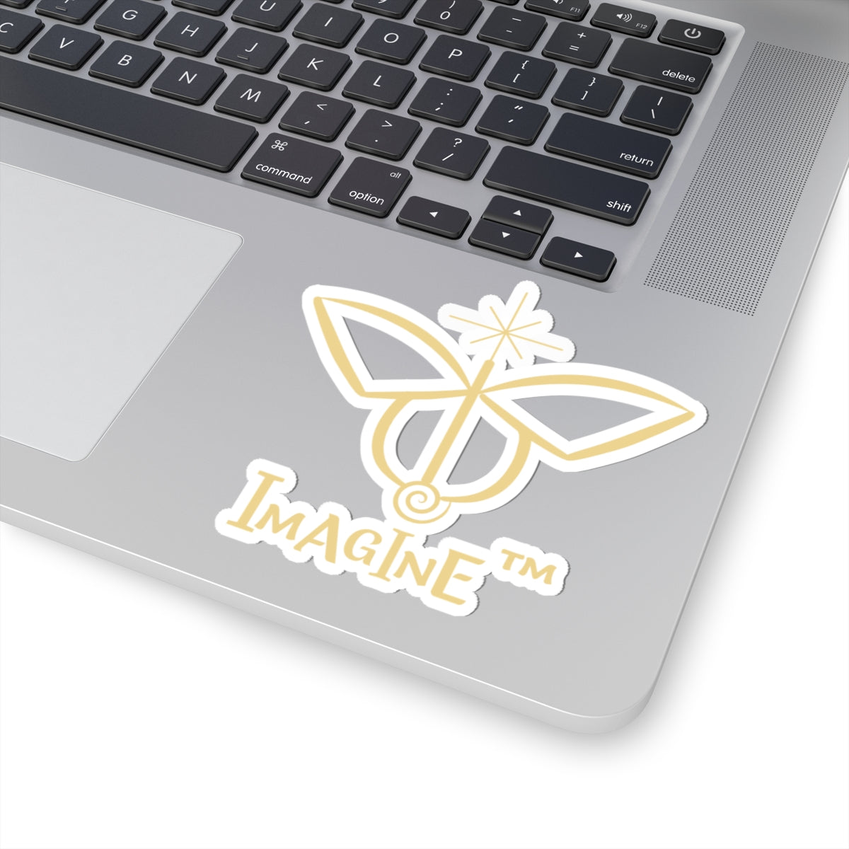 “Imagine, Imagine, Imagine”, IMAGINE™ Series, Butterfly Logo, Hand-Drawn Art Print, Kiss-Cut Stickers, 9 Colors, 2, 3, 4, 6, inch