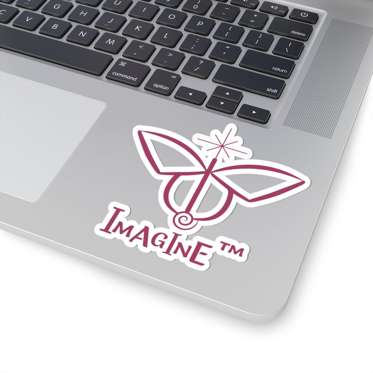 “Imagine, Imagine, Imagine”, IMAGINE™ Series, Butterfly Logo, Hand-Drawn Art Print, Kiss-Cut Stickers, 9 Colors, 2, 3, 4, 6, inch
