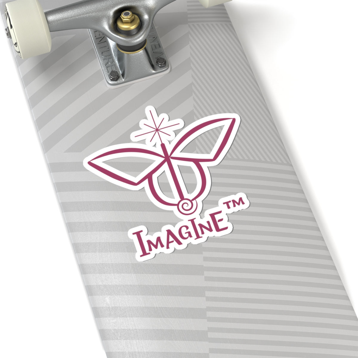“Imagine, Imagine, Imagine”, IMAGINE™ Series, Butterfly Logo, Hand-Drawn Art Print, Kiss-Cut Stickers, 9 Colors, 2, 3, 4, 6, inch