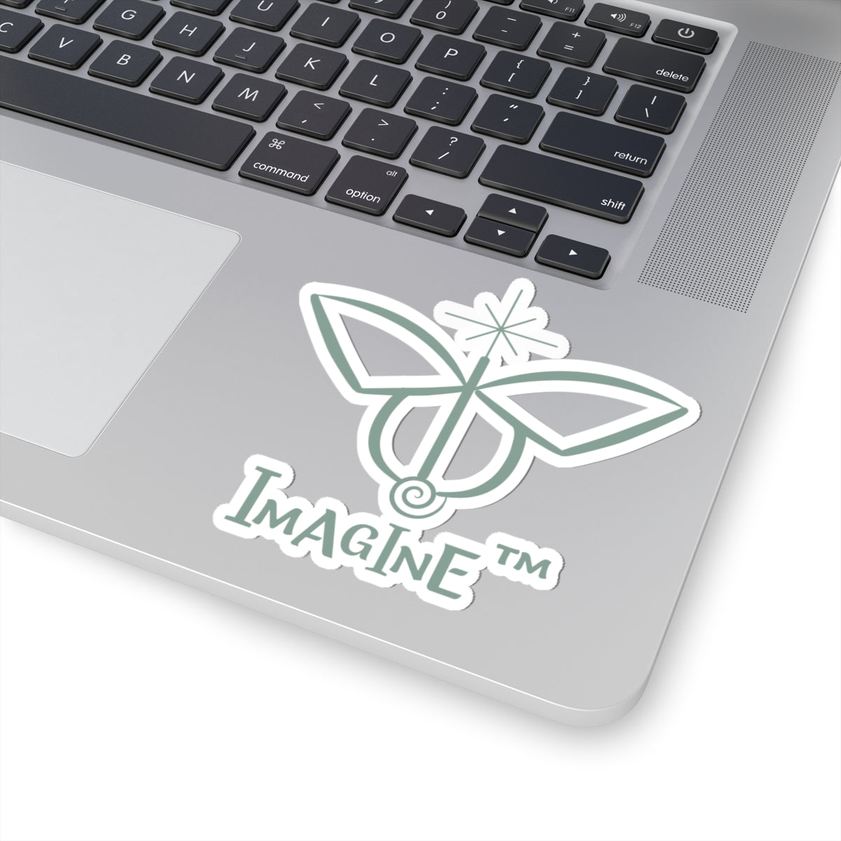 “Imagine, Imagine, Imagine”, IMAGINE™ Series, Butterfly Logo, Hand-Drawn Art Print, Kiss-Cut Stickers, 9 Colors, 2, 3, 4, 6, inch