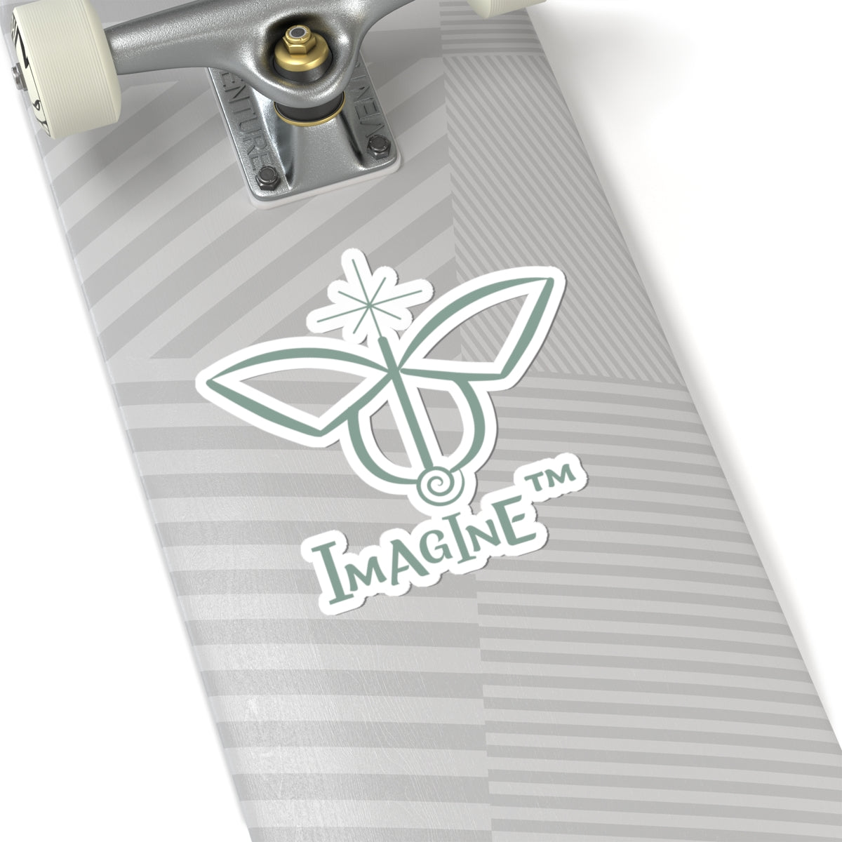 “Imagine, Imagine, Imagine”, IMAGINE™ Series, Butterfly Logo, Hand-Drawn Art Print, Kiss-Cut Stickers, 9 Colors, 2, 3, 4, 6, inch
