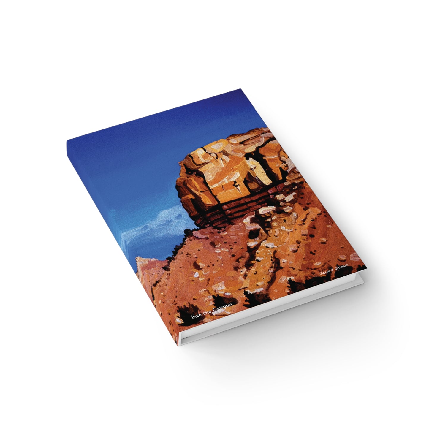 "Into the Canyon", Southwest Landscape, Oil on Canvas Art Print, Hardcover Journal—Lined or Blank