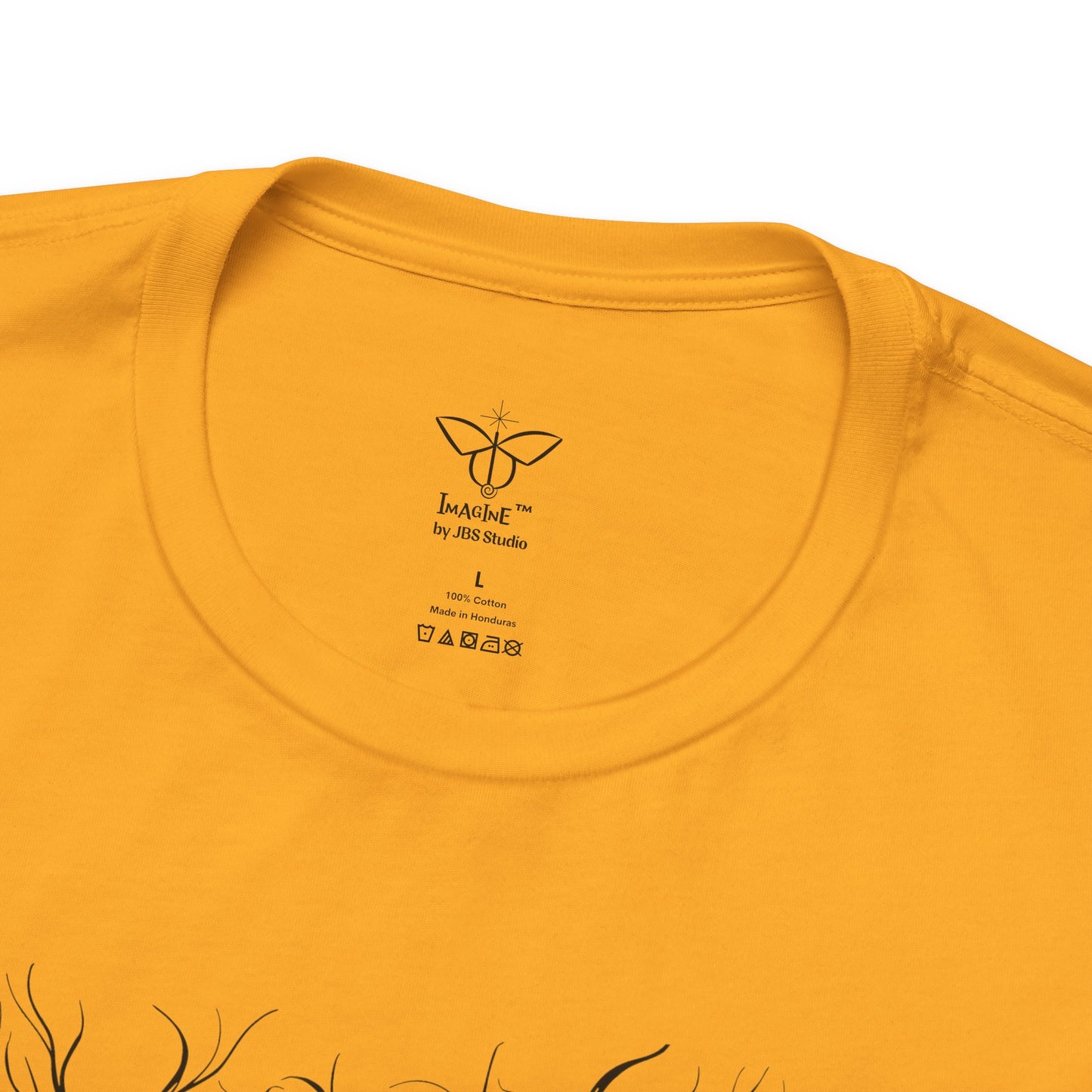 "Life Begins", IMAGINE™ Series, Hand-Drawn Art Print, Bella+Canvas 3001 Unisex Jersey Short Sleeve Tee