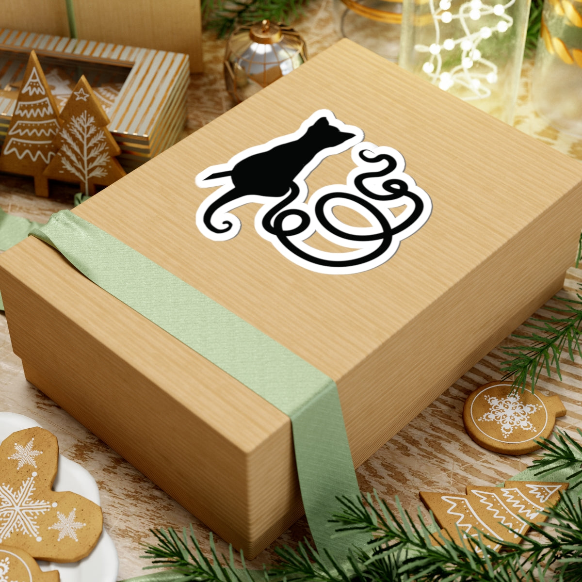 “Loop De Loop”, IMAGINE™ Series, Hand-Drawn Art Print, Kiss-Cut Stickers, Stellar Kitty Cat Collection, 2, 3, 4, 6, inch