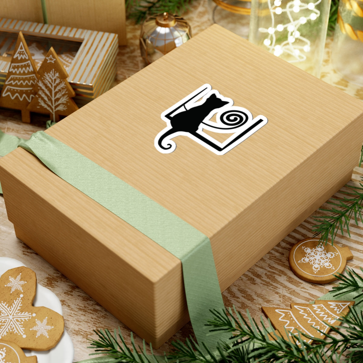 “Midnight Musings”, IMAGINE™ Series, Hand-Drawn Art Print, Kiss-Cut Stickers, Stellar Kitty Cat Collection, 2, 3, 4, 6, inch