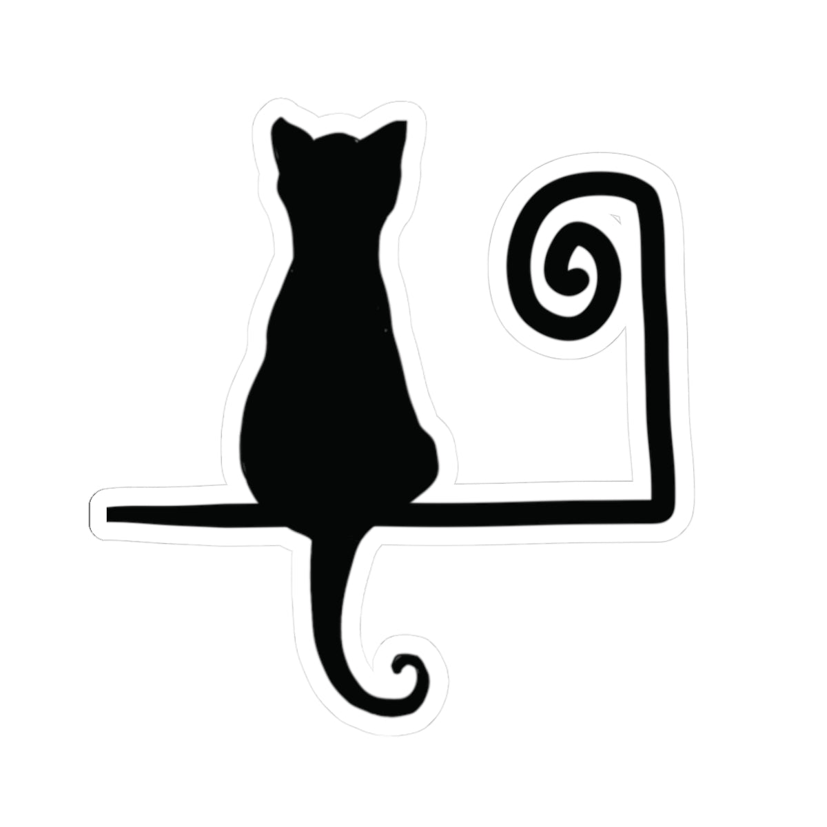 “Night Watch”, IMAGINE™ Series, Hand-Drawn Art Print, Kiss-Cut Stickers, Stellar Kitty Cat Collection, 2, 3, 4, 6, inch